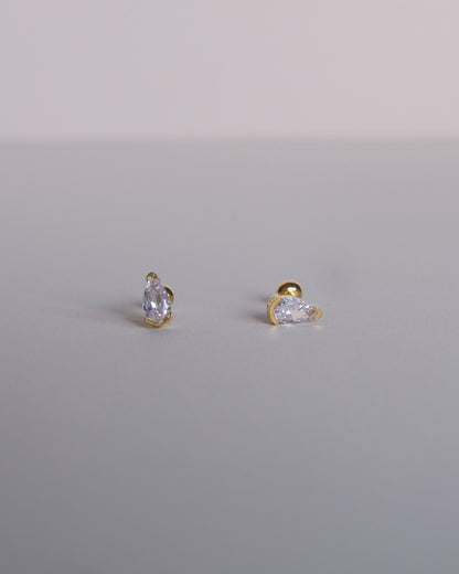 Pear Diamond Single Piercing Earring