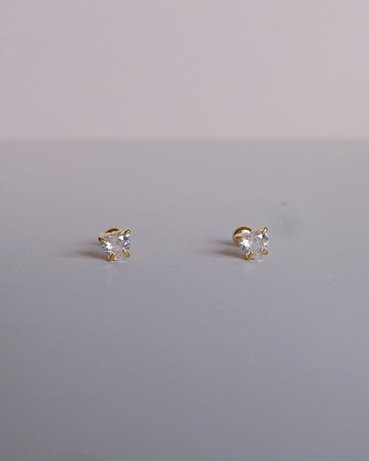 Heart Diamond Single Piercing Earring